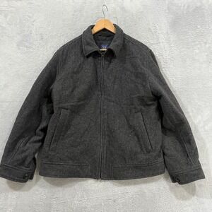 Gap Jacket Men's Medium Wool Blend Quilt Lined Y2K Bomber Full Zip Old‎ Money